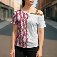 Hawaii Aalii Lei Cross Shoulder Shirt Aalii Ku Makani LT01 - Polynesian Pride