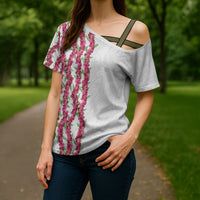 Hawaii Aalii Lei Cross Shoulder Shirt Aalii Ku Makani LT01 - Polynesian Pride