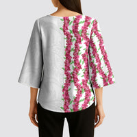 Hawaii Aalii Lei Kimono Sleeve Blouse Aalii Ku Makani LT01 - Polynesian Pride