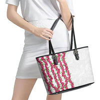 Hawaii Aalii Lei Leather Tote Bag Aalii Ku Makani LT01 - Polynesian Pride