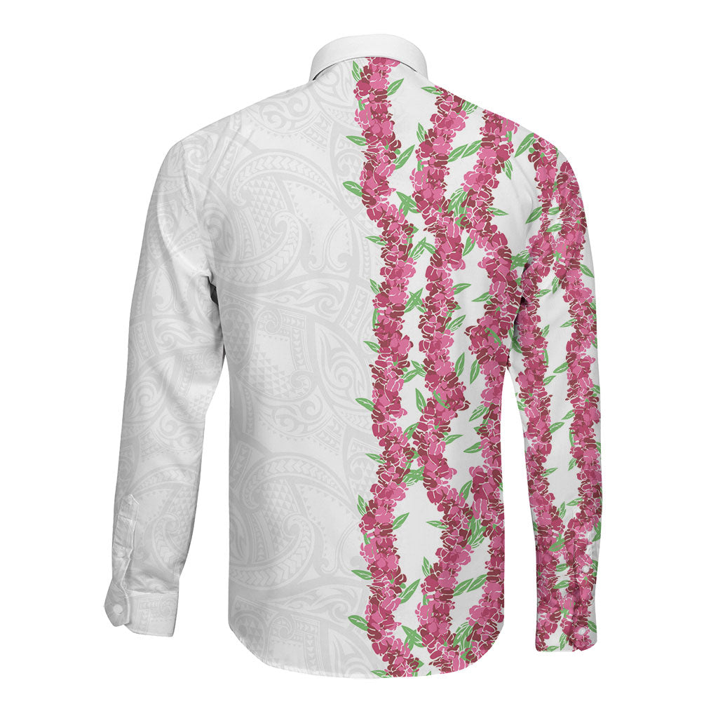 Hawaii Aalii Lei Long Sleeve Button Shirt Aalii Ku Makani LT01 - Polynesian Pride