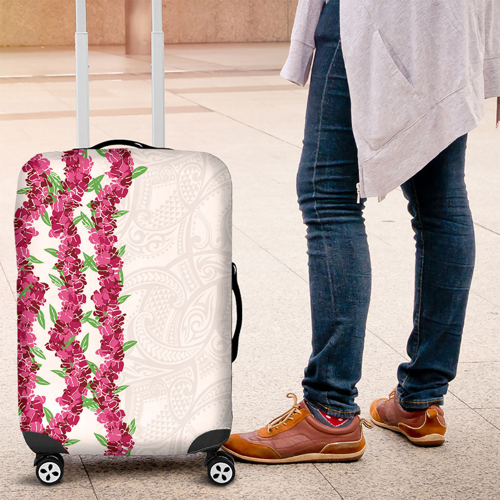Hawaii Aalii Lei Luggage Cover Aalii Ku Makani LT01 White - Polynesian Pride