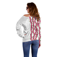 Hawaii Aalii Lei Off Shoulder Sweater Aalii Ku Makani LT01 - Polynesian Pride