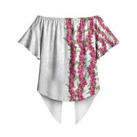 Hawaii Aalii Lei Off Shoulder Wrap Waist Top Aalii Ku Makani LT01 - Polynesian Pride