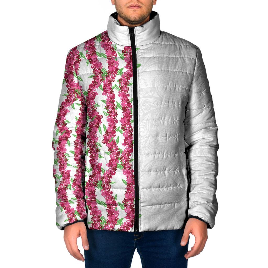 Hawaii Aalii Lei Padded Jacket Aalii Ku Makani LT01 Men White - Polynesian Pride