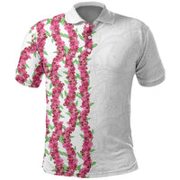 Hawaii Aalii Lei Polo Shirt Aalii Ku Makani LT01 White - Polynesian Pride