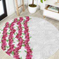 Hawaii Aalii Lei Round Carpet Aalii Ku Makani LT01 White - Polynesian Pride