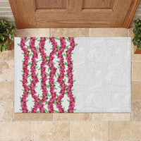 Hawaii Aalii Lei Rubber Doormat Aalii Ku Makani LT01 White - Polynesian Pride
