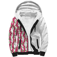 Hawaii Aalii Lei Sherpa Hoodie Aalii Ku Makani LT01 Unisex White - Polynesian Pride