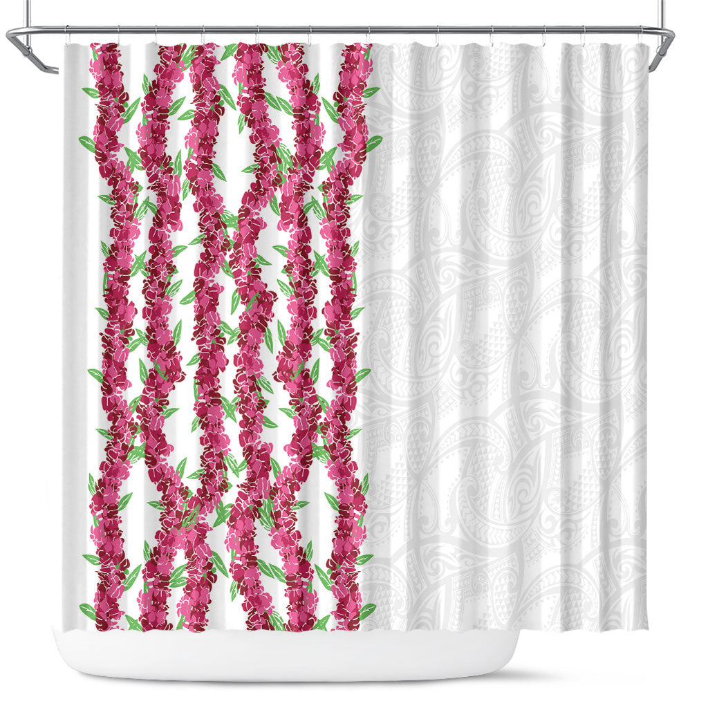 Hawaii Aalii Lei Shower Curtain Aalii Ku Makani LT01 White - Polynesian Pride