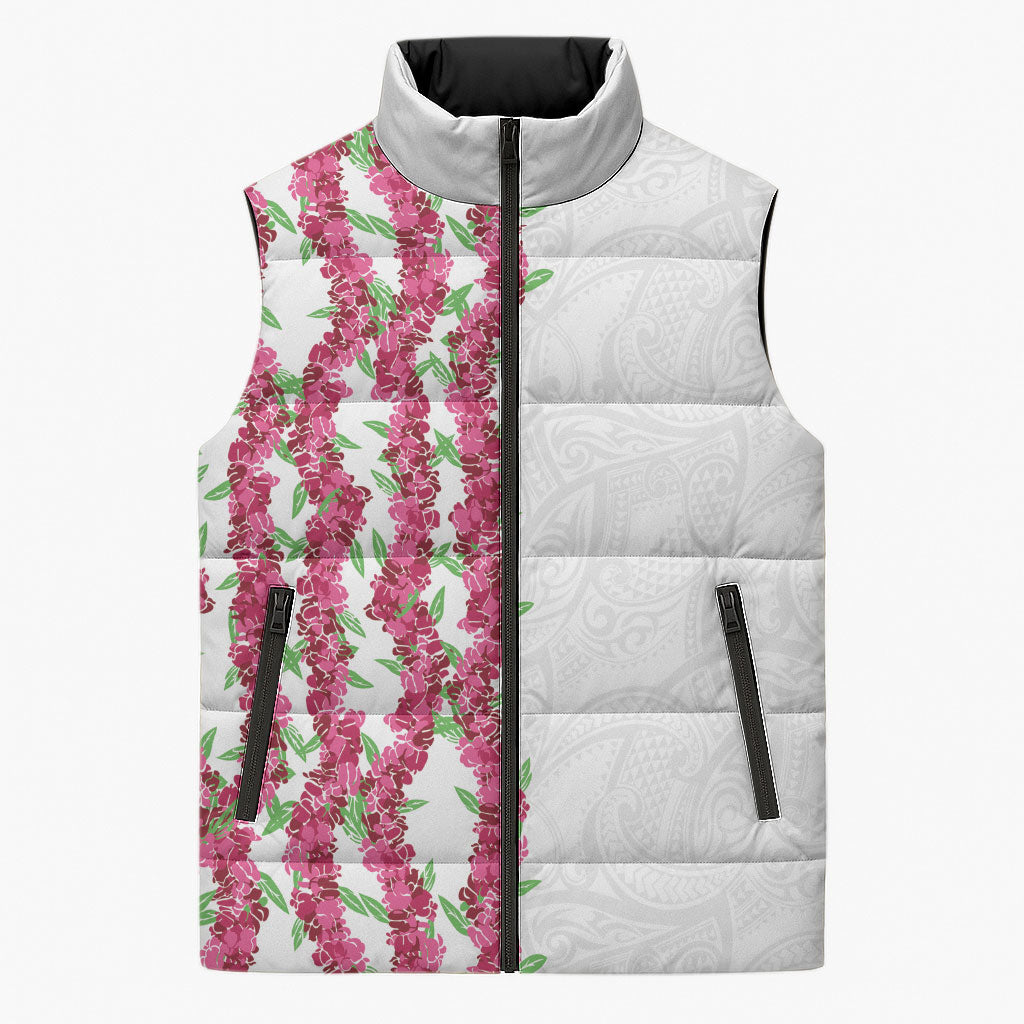 Hawaii Aalii Lei Sleeveless Puffer Jacket Aalii Ku Makani LT01 Unisex White - Polynesian Pride