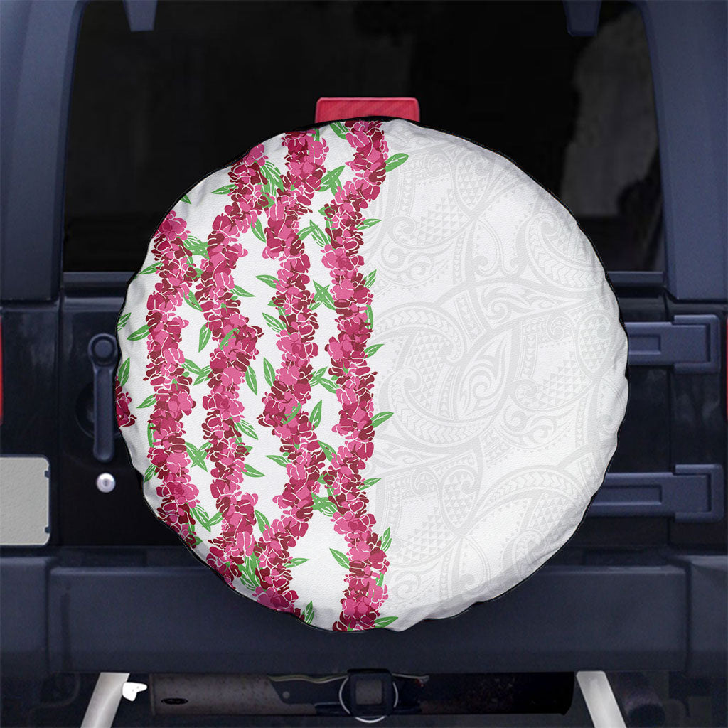 Hawaii Aalii Lei Spare Tire Cover Aalii Ku Makani LT01 No hole White - Polynesian Pride