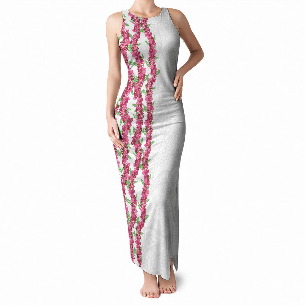 Hawaii Aalii Lei Tank Maxi Dress Aalii Ku Makani LT01 Women White - Polynesian Pride