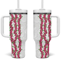 Hawaii Aalii Lei Tumbler With Handle Aalii Ku Makani LT01 One Size: 40 oz White - Polynesian Pride