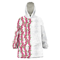 Hawaii Aalii Lei Wearable Blanket Hoodie Aalii Ku Makani LT01 One Size White - Polynesian Pride