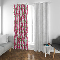 Hawaii Aalii Lei Window Curtain Aalii Ku Makani LT01 With Grommets White - Polynesian Pride
