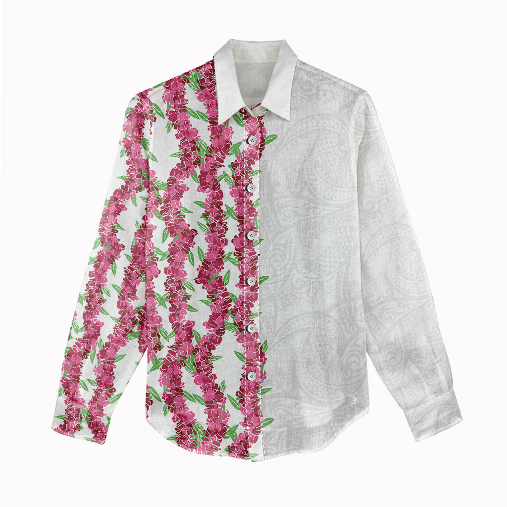 Hawaii Aalii Lei Women Casual Shirt Aalii Ku Makani LT01 - Polynesian Pride