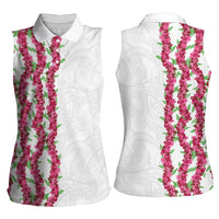 Hawaii Aalii Lei Women Sleeveless Polo Shirt Aalii Ku Makani LT01 - Polynesian Pride