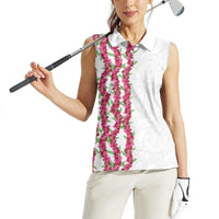 Hawaii Aalii Lei Women Sleeveless Polo Shirt Aalii Ku Makani LT01 - Polynesian Pride