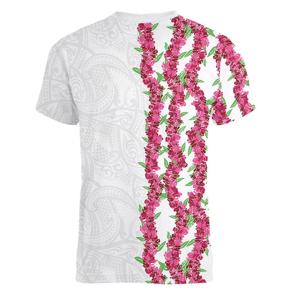 Hawaii Aalii Lei Women V-Neck T-Shirt Aalii Ku Makani LT01 - Polynesian Pride