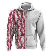 Hawaii Aalii Lei Zip Hoodie Aalii Ku Makani LT01 Zip Hoodie White - Polynesian Pride