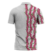 Hawaii Aalii Lei Zipper Polo Shirt Aalii Ku Makani LT01 - Polynesian Pride
