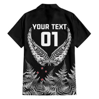 Custom New Zealand Rugby Family Matching Short Sleeve Bodycon Dress and Hawaiian Shirt NZ Opango Forever Silver Fern Heart LT01 - Polynesian Pride