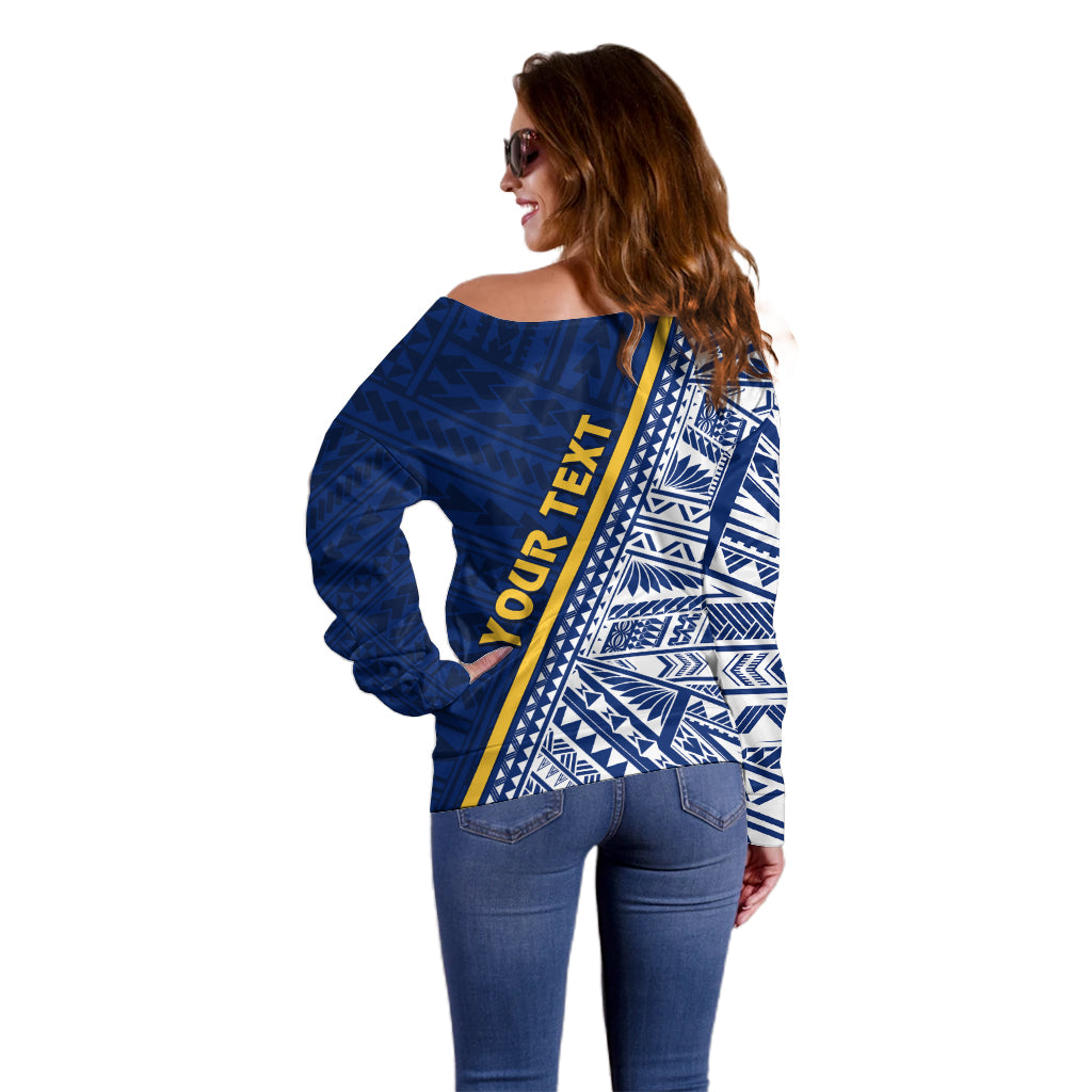 Nauru Independence Day Off Shoulder Sweater Repubrikin Naoero Gods Will First LT01 - Polynesian Pride