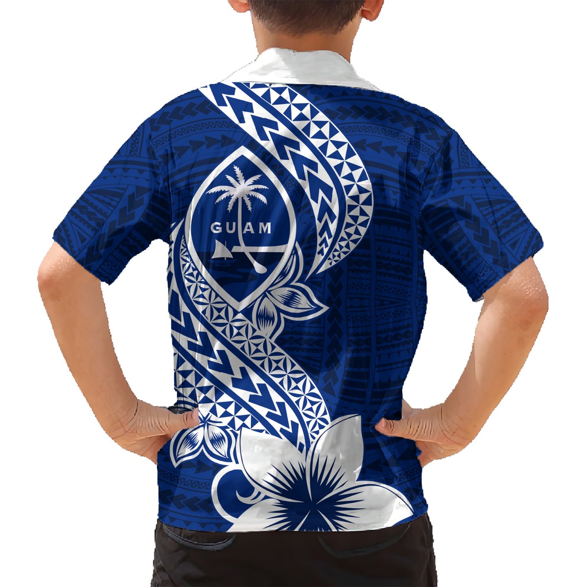 Hafa Adai Guam Hawaiian Shirt Polynesian Floral Blue Pattern LT01 - Polynesian Pride