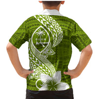 Hafa Adai Guam Family Matching Mermaid Dress and Hawaiian Shirt Polynesian Olive Green Blue Pattern LT01 - Polynesian Pride