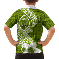Hafa Adai Guam Family Matching Tank Maxi Dress and Hawaiian Shirt Polynesian Olive Green Blue Pattern LT01 - Polynesian Pride
