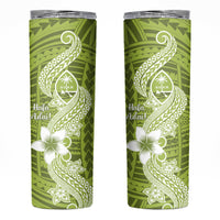 Hafa Adai Guam Skinny Tumbler Polynesian Olive Green Blue Pattern LT01 Green - Polynesian Pride