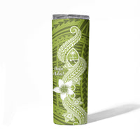 Hafa Adai Guam Skinny Tumbler Polynesian Olive Green Blue Pattern LT01 - Polynesian Pride