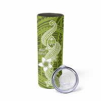 Hafa Adai Guam Skinny Tumbler Polynesian Olive Green Blue Pattern LT01 - Polynesian Pride