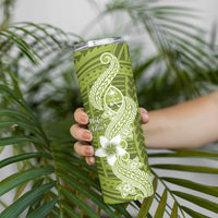 Hafa Adai Guam Skinny Tumbler Polynesian Olive Green Blue Pattern LT01 - Polynesian Pride
