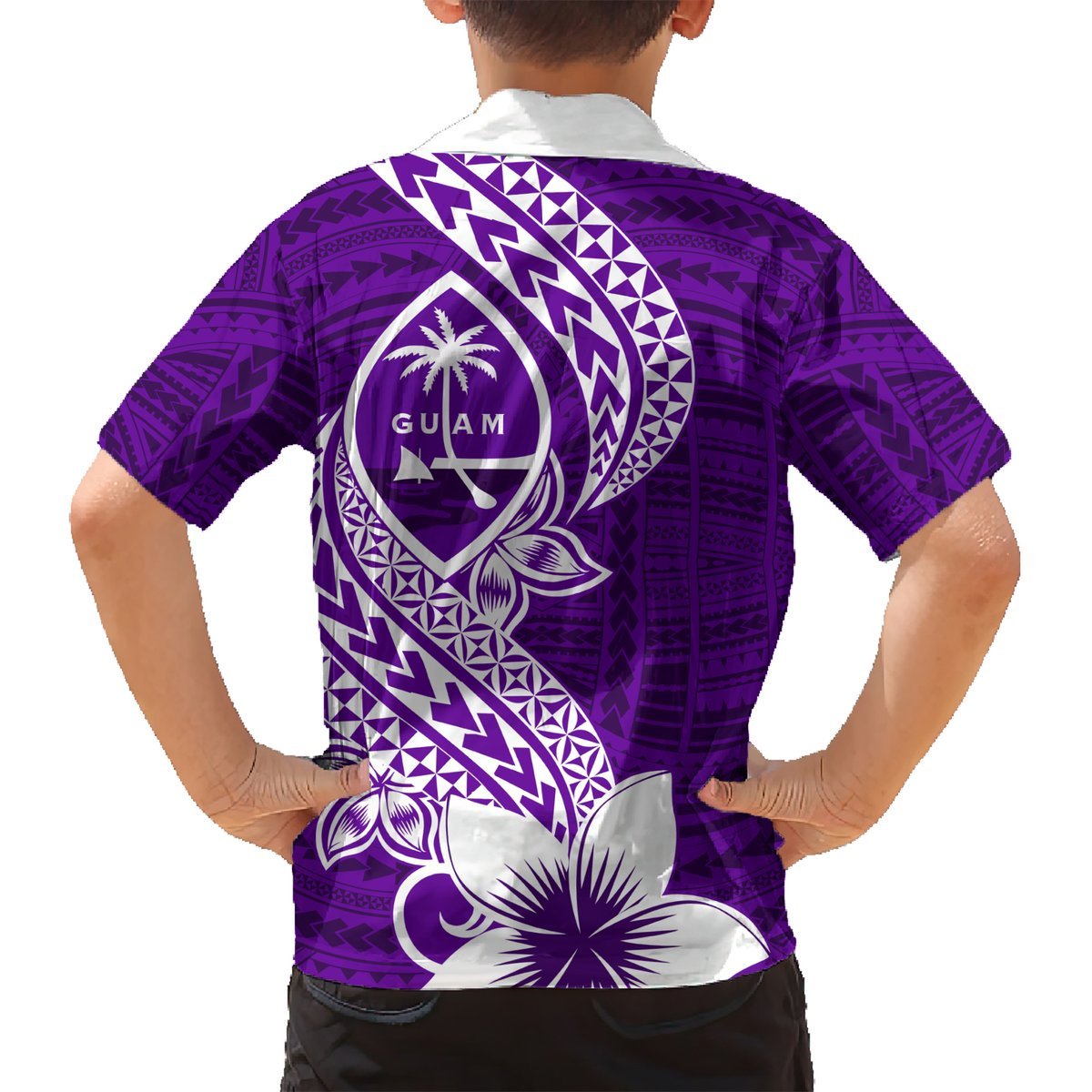 Hafa Adai Guam Hawaiian Shirt Polynesian Floral Purple Pattern LT01 - Polynesian Pride
