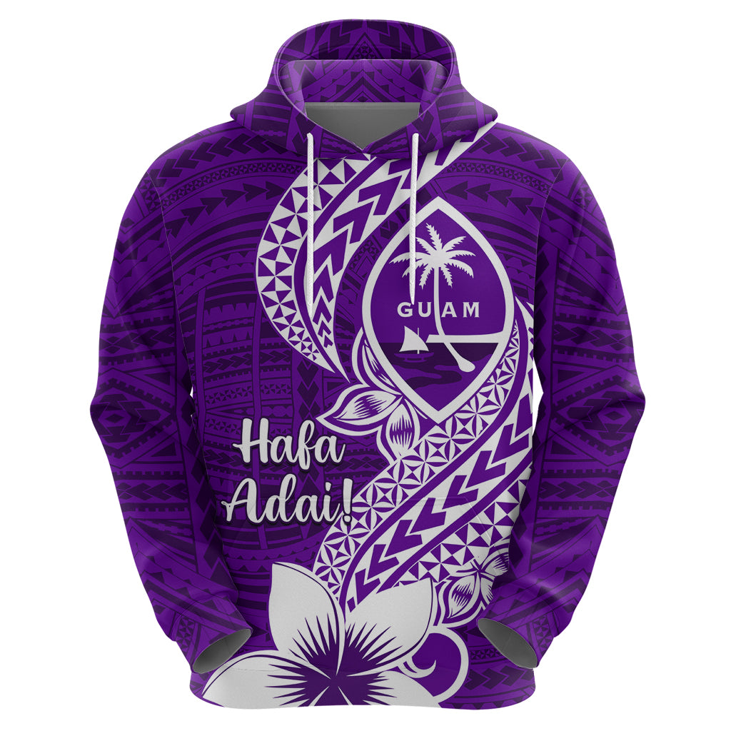 Hafa Adai Guam Zip Hoodie Polynesian Floral Purple Pattern LT01 - Polynesian Pride