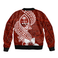 Hafa Adai Guam Bomber Jacket Polynesian Floral Red Pattern LT01 - Polynesian Pride