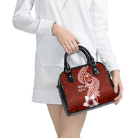 Hafa Adai Guam Shoulder Handbag Polynesian Floral Red Pattern LT01 - Polynesian Pride