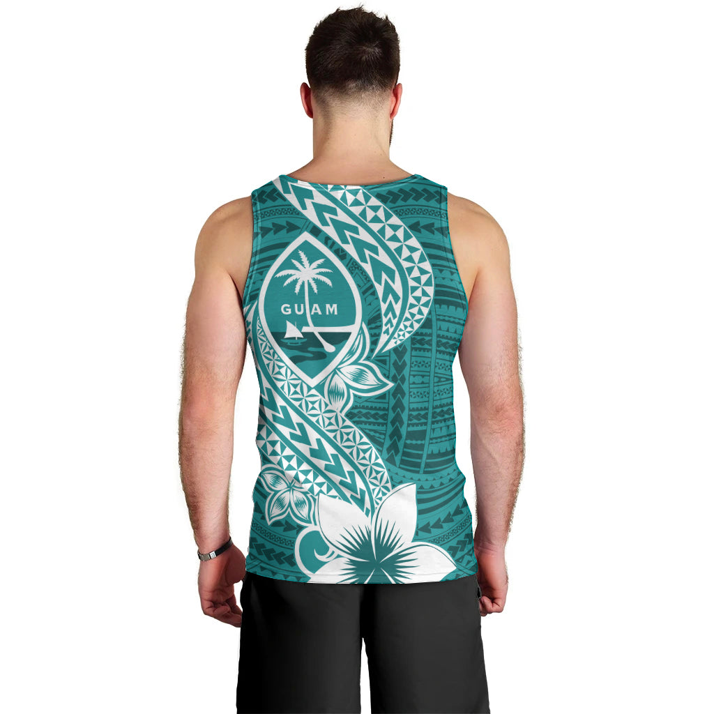 Hafa Adai Guam Men Tank Top Polynesian Floral Teal Pattern LT01 - Polynesian Pride