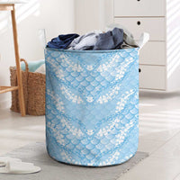Baby Blue Mermaid Puakenikeni Maile Lei Laundry Basket
