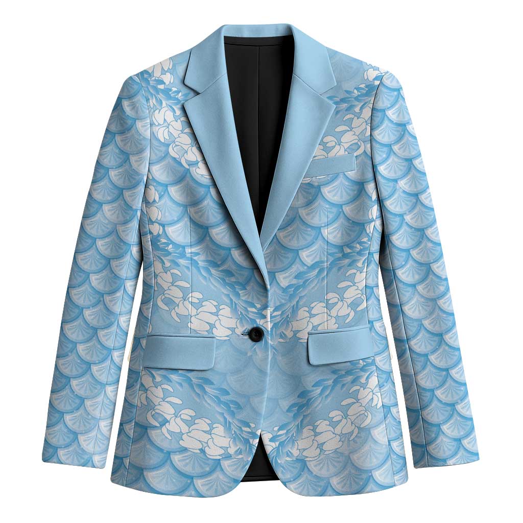Baby Blue Mermaid Puakenikeni Maile Lei Blazer