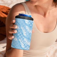 Baby Blue Mermaid Puakenikeni Maile Lei 4 in 1 Can Cooler Tumbler LT01 - Polynesian Pride