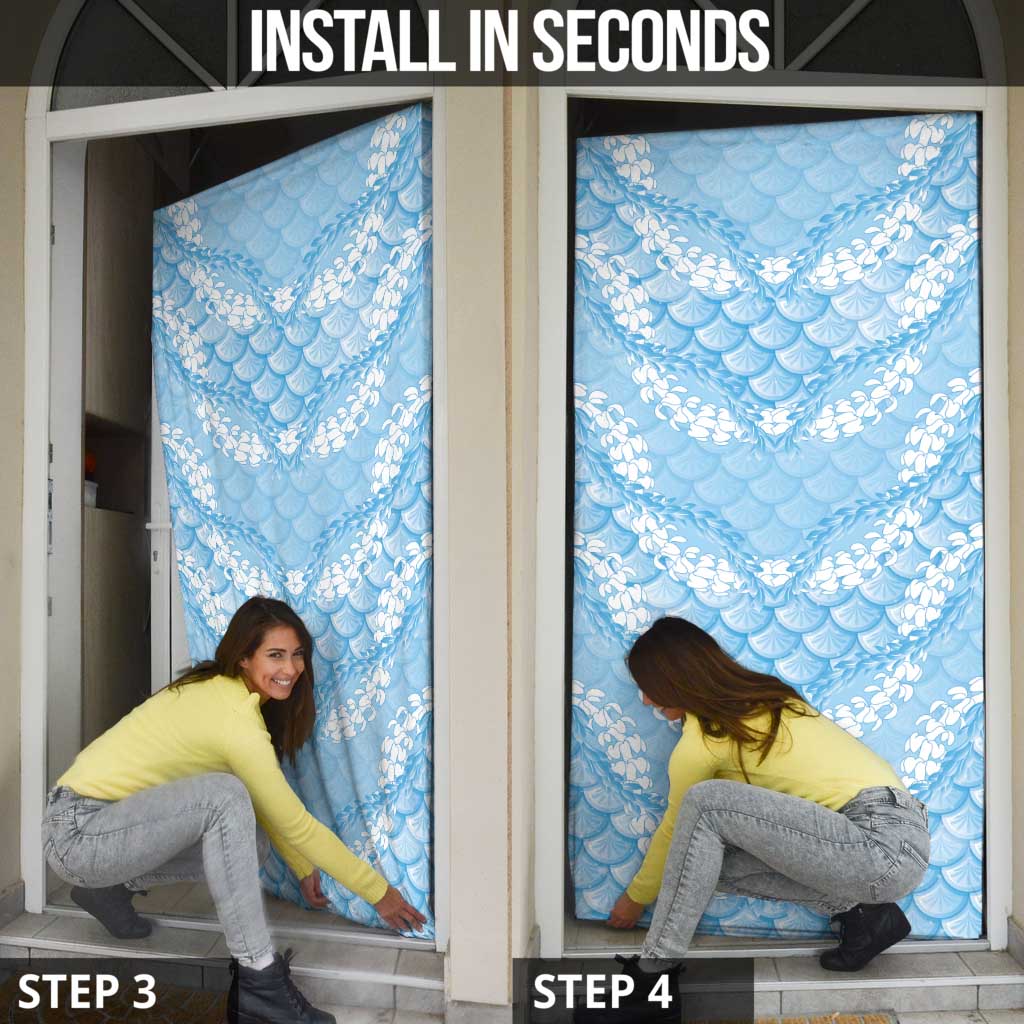Baby Blue Mermaid Puakenikeni Maile Lei Door Cover