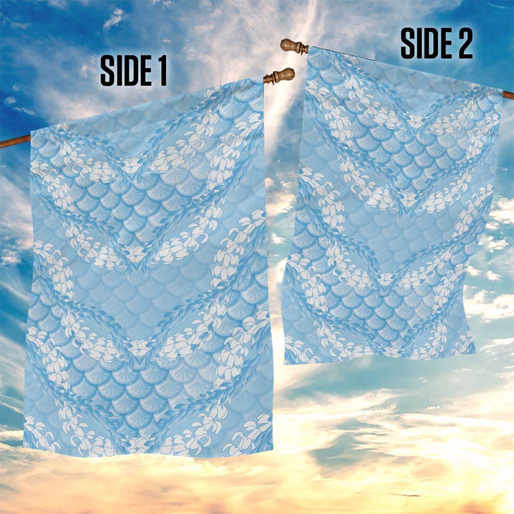Baby Blue Mermaid Puakenikeni Maile Lei Garden Flag