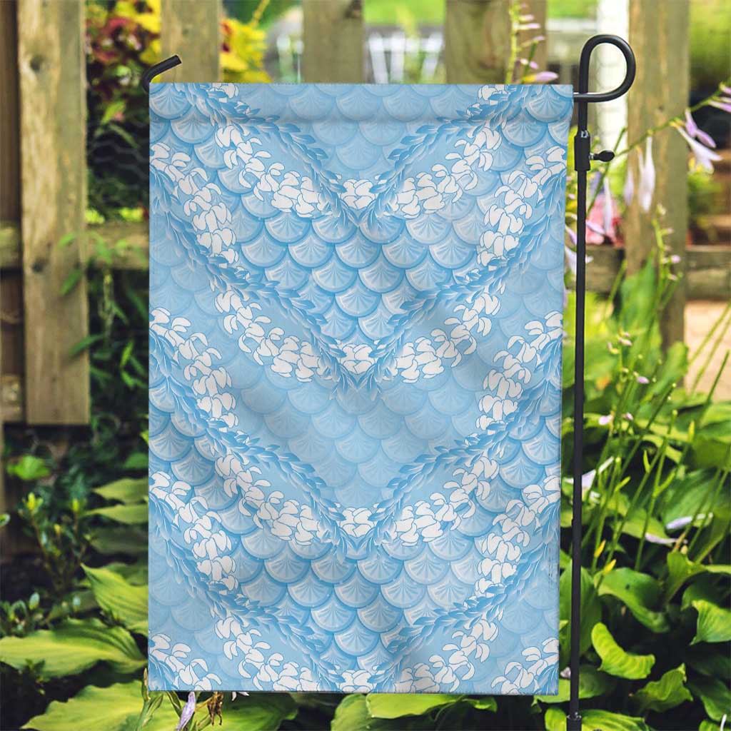 Baby Blue Mermaid Puakenikeni Maile Lei Garden Flag