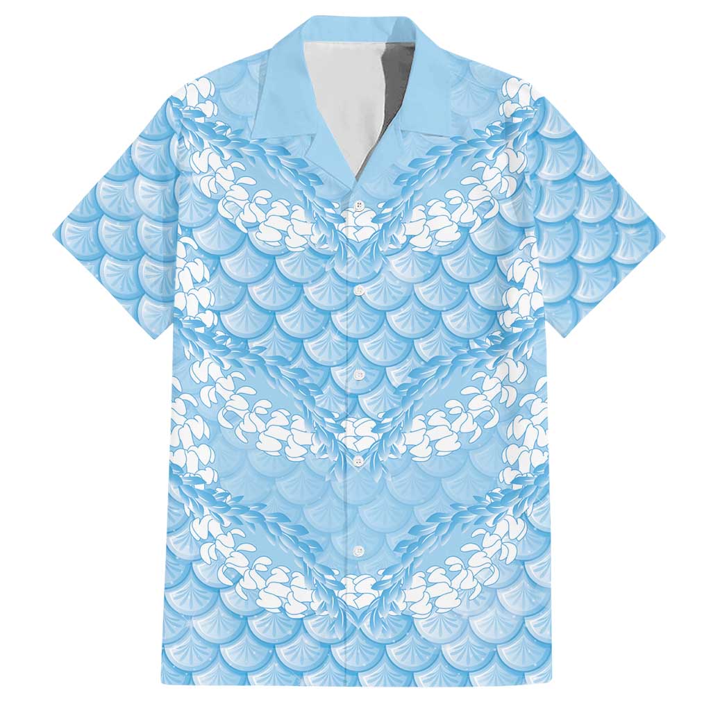 Baby Blue Mermaid Puakenikeni Maile Lei Hawaiian Shirt LT01 Blue - Polynesian Pride