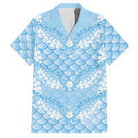 Baby Blue Mermaid Puakenikeni Maile Lei Hawaiian Shirt LT01 Blue - Polynesian Pride