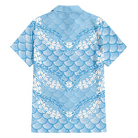 Baby Blue Mermaid Puakenikeni Maile Lei Hawaiian Shirt LT01 - Polynesian Pride