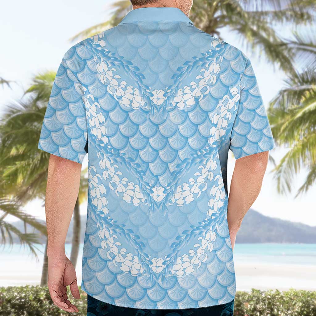 Baby Blue Mermaid Puakenikeni Maile Lei Hawaiian Shirt LT01 - Polynesian Pride
